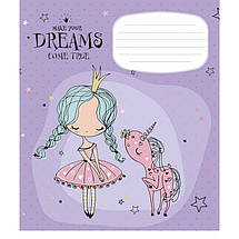 Зошит 12_арк. клітинка "Школярик" ГЛІТЕР / For pretty princess, фото 2