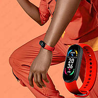 Фитнес браслет м6 (Мужские, Женские), Умные Наручные Спортивные Bluetooth Smart часы для тренировок, Красные