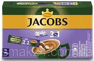 Кавовий шоколадний напій 3 в 1 Jacobs Milka (18 г Х 10шт.) 180 г Швейцарія