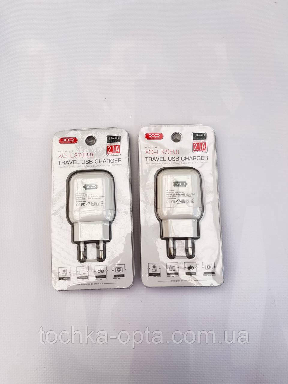 СЗП XO L37 1USB/2.1A білий