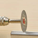 Коло відрізне алмазне 22mm 10шт +2 штанги алмазне коло свердло цанга патрон насадка гравер Dremel, фото 2