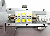 Автолампа led светодиодная, софитная 12V C5W T11x39-S8.5 (6SMD,size 5050) белый TEMPEST (tmp-25T11-1