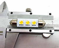 Автолампа led светодиодная, софитная 12V C5W T12x41-S8.5 (3SMD size 5050) теплый свет TEMPEST