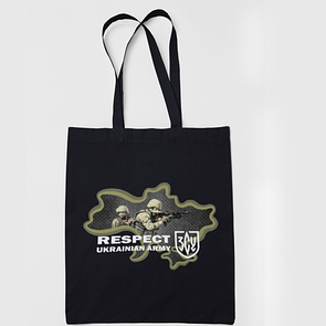 Шоппер еко - сумка черна Respect ЗСУ