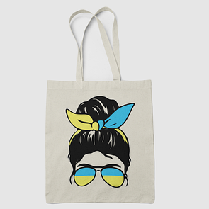 Шоппер еко - сумка біла Дівчина в окулярах