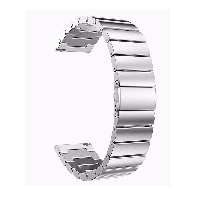 Ремінець металевий для годинника 22 мм Bead design сріблястий