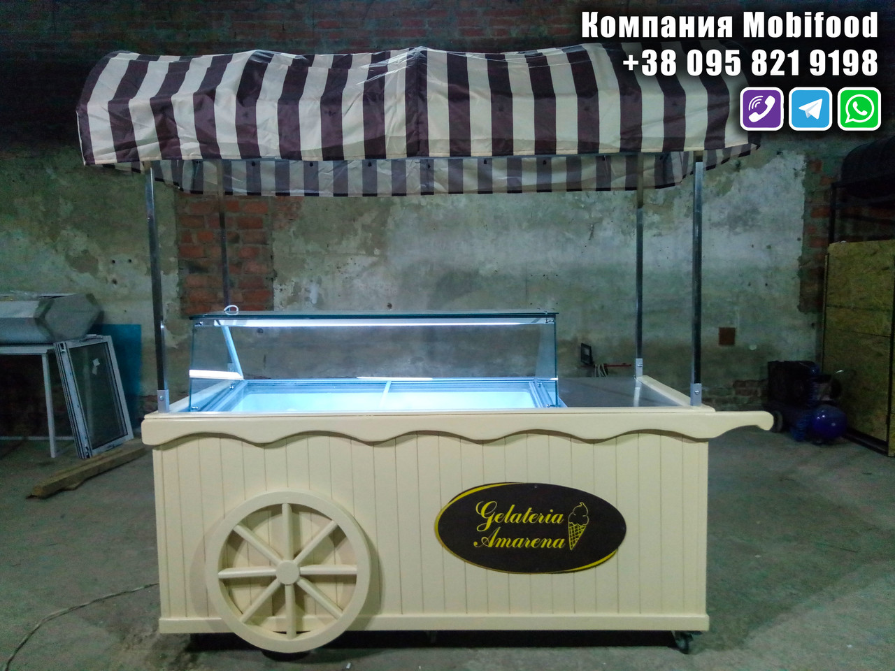 Ручная тележка-холодильник Ice Cream с встроенной витриной. - фото 8 - id-p478652779