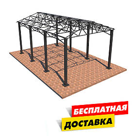 Автомобільний навіс Двоскатний з фермами "Збери Сам" 6000х4000 мм
