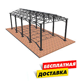 Автомобільний навіс Двоскатний з фермами "Збери Сам" 8000х4000 мм