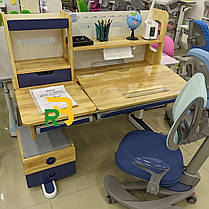 Комплект парта і крісло ортопедичні | Mealux Oxford Wood MAX + Galaxy, фото 3