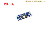 BMS контроллер заряда-разряда для 2-х Li-Ion аккумуляторов 18650 HX-2S-D01 8A 7.4V