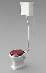 Унітаз з високим бачком та дерев'яною кришкою Simas Arcade Італія