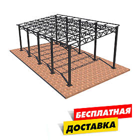 Автомобільний навіс Односкатний з фермами "Збери Сам" 8000х4000 мм