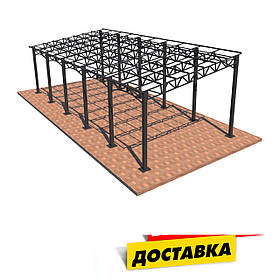 Автомобільний навіс Односкатний з фермами "Збери Сам" 10000х4000 мм