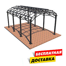 Автомобільний навіс Арковий з фермами "Збери Сам" 6000х4000 мм