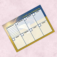 Планер магнітний на тиждень з патріотичним фоном (білий голуб) А3