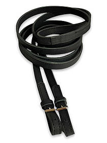 Повід для коня Horse Stall шкіряні прошиті 250 см. Повода для верхової їзди подвійна шкіра, чорні