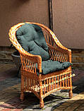 Крісло плетене відпочинкове з лози в наборі з подушкою. Арт:413, фото 3