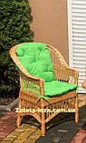 Крісло плетене відпочинкове з лози в наборі з подушкою. Арт:413, фото 5