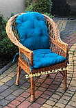 Крісло плетене відпочинкове з лози в наборі з подушкою. Арт:413, фото 6