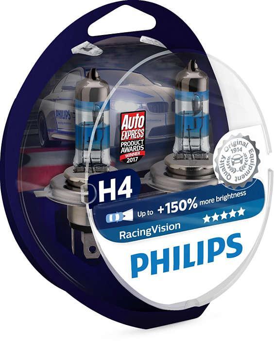 Автолампи Philips RacingVision +150% H4 60/55W 12342RV (2шт.)