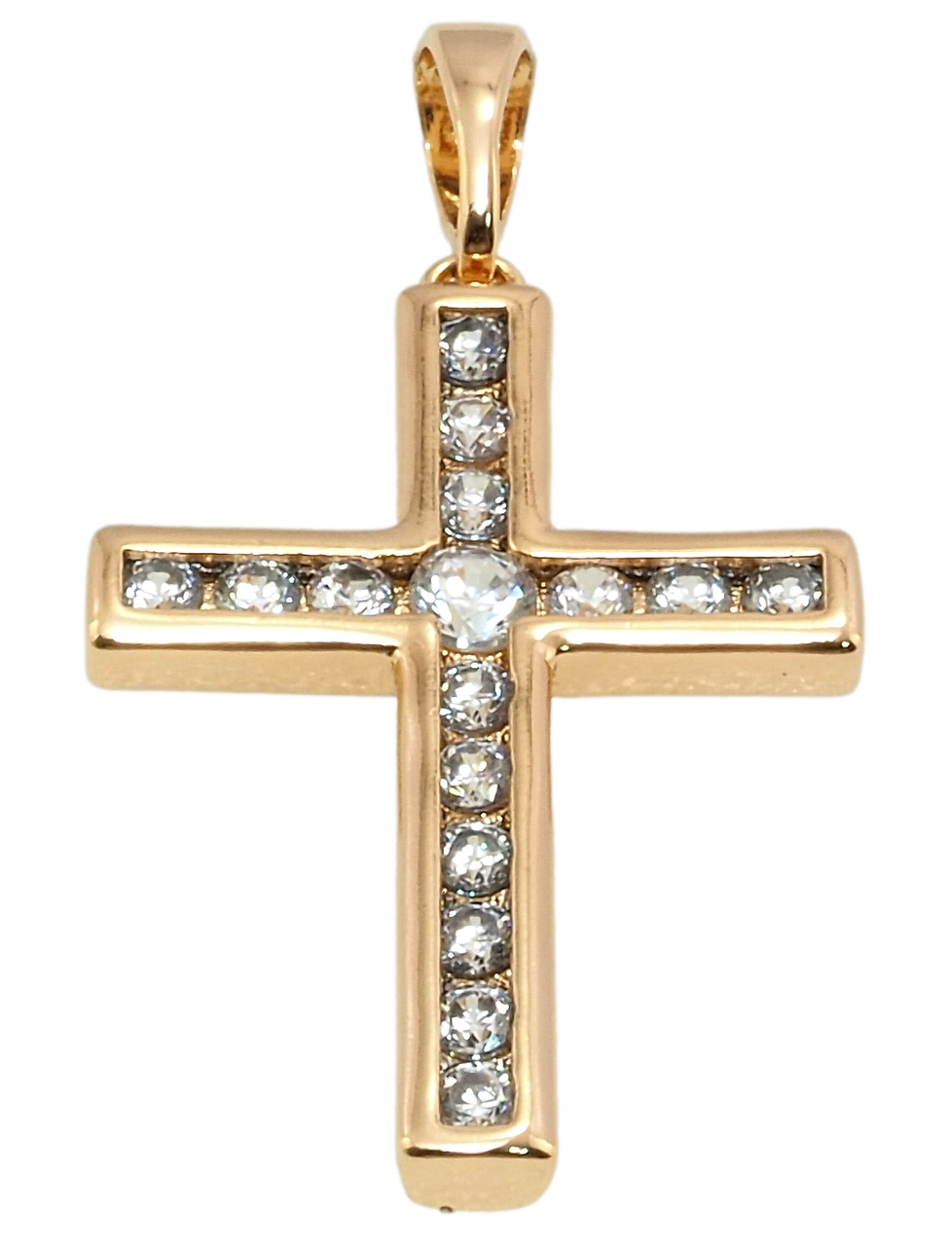 Кулон Xuping Позолота 18K "Хрест з цирконієм" для ланцюжка до 5мм
