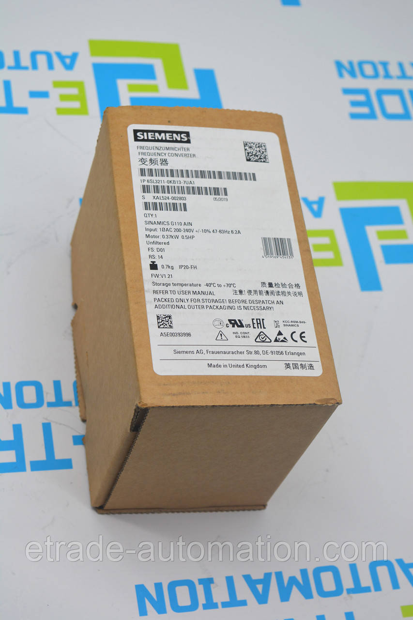 Привод змінного струму Siemens 6SL3211-0KB13-7UA1