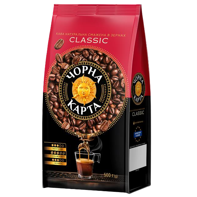 Кава в зернах Чорна Карта Classic, пакет 500г