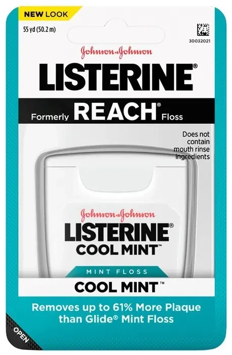 Зубна нитка Listerine Cool Mint Dental Floss (50,2 метри) - фото 1 - id-p1639608690