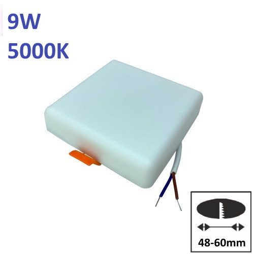 LED світильник врізний квадратний 9W 5000К VENECIA