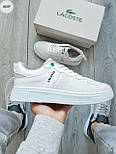 Чоловічі кросівки літні кеди в сітку весна-літо білий Lacoste. Живе фото, фото 6