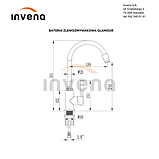 Змішувач для кухні з гнучким виливом, Invena Glamour Gold, золотий, BZ-02-L17, фото 3