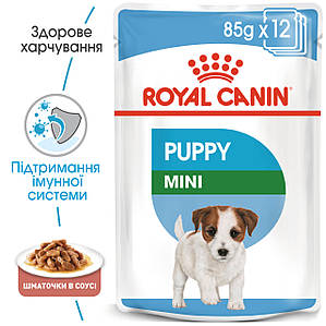 Вологий корм Royal Canin Mini Puppy для цуценят дрібних порід 85гр.*12шт