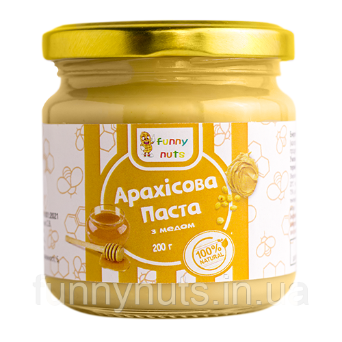 Арахісова паста з медом Funny Nuts (скло) 200г