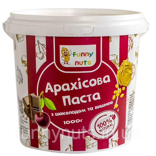 Арахісова паста Funny Nuts з шоколадом і вишнею 1000 г