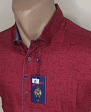 Стильна чоловіча червона теніска ANG vk-0001 приталена в принт Туреччина, чоловіча сорочка короткий рукав XL, фото 4