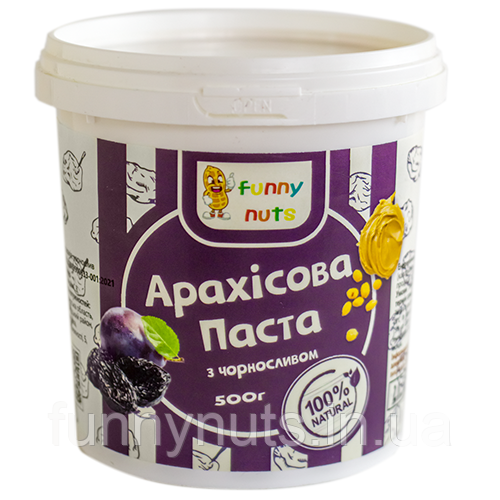 Арахісова паста FunnyNuts з чорносливом 500 г