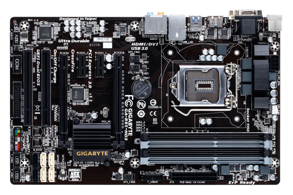 Материнська плата  Gigabyte GA-B85-HD3    Socket 1150 Гарантия 3 мес.