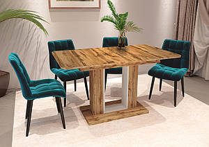 Компактний стильний розкладний обідній кухонний стіл для маленької кухні або вітальні з ДСП 140*80 см Titan DB