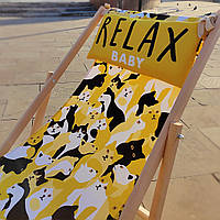 Шезлонг деревянный Relax baby (cats) (SHZL_19L025)ТМ Presentville