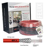 Кабельный теплый пол 3-3,6м2(30 мп) 540 ват Felix FX18 Premium Корея Греющий кабель