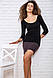 Мінісукня з рукавом 3/4, чорно-сірого кольору, 167R154, фото 4