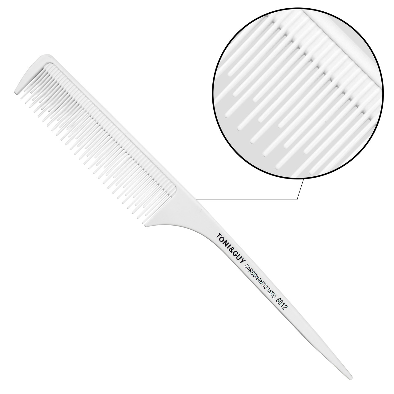Гребінь для волосся з ручкою T&G 8612 білий, фото 1