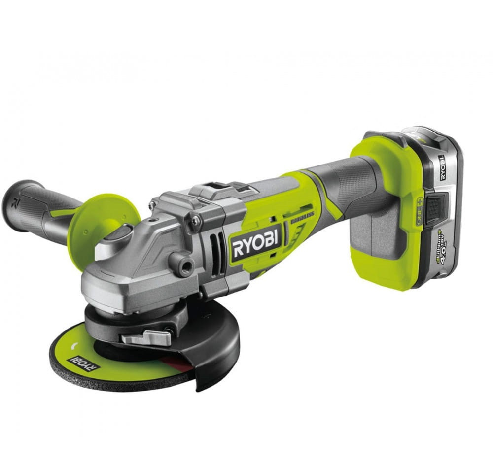 Машина кутова шліфувальна акумуляторна Ryobi R18AG7-140S ONE+ (18 В, 4 А*год, 125 мм)
