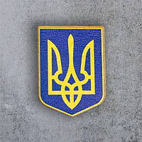 "Герб Украина / Тризуб / Ukraine" брошь деревянная с уф-печатью