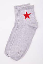 Жіночі шкарпетки світло-сірого кольору з принтом 167R404