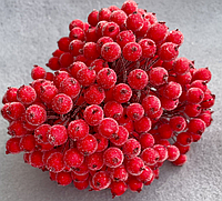 Ягодки красные на проволоке сахарные тычинки 10 мм для декорирования флористики рукоделия W