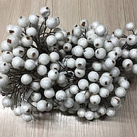 Ягодки сахарные белые на проволоке тычинки 10 мм для декорирования флористики рукоделия W