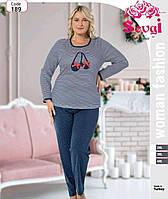 Пижама женская для дома «Sevgi» в полоску (2XL-4XL)