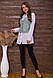 Рубашка жіноча 119R320 колір Біло-зелений XXL M L, фото 2